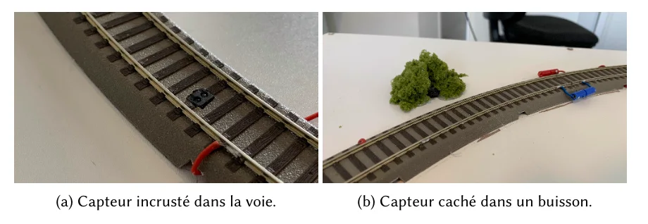 Capteurs infrarouges installés dans une voie miniature