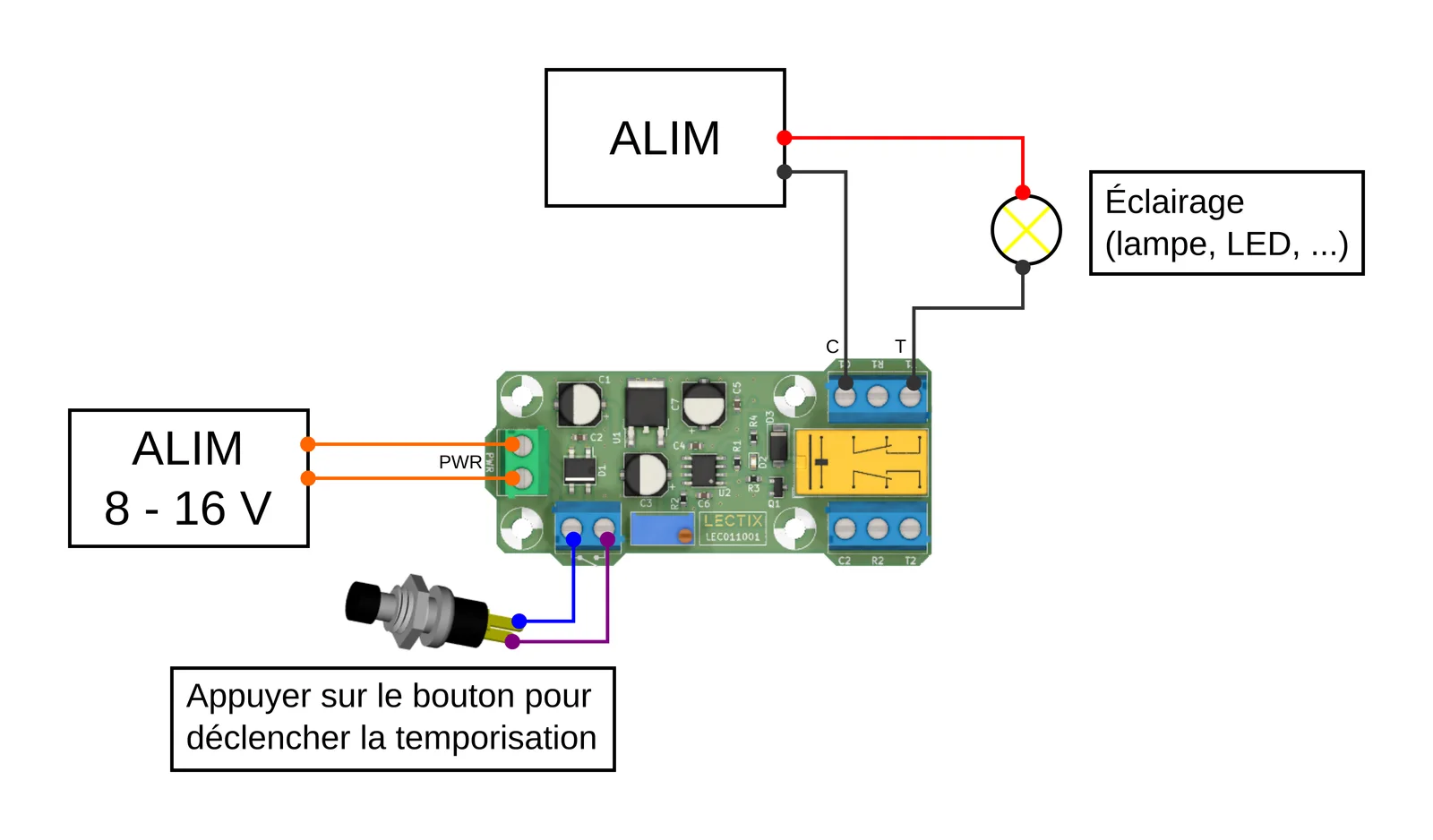 Commande temporisée d’un éclairage