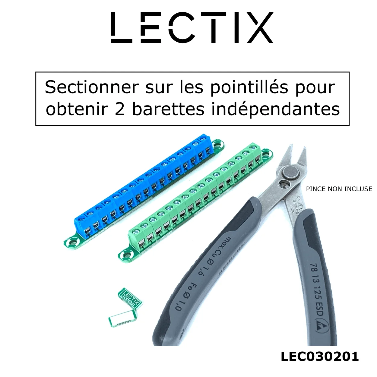 Bornier XL séparé en deux barrettes
