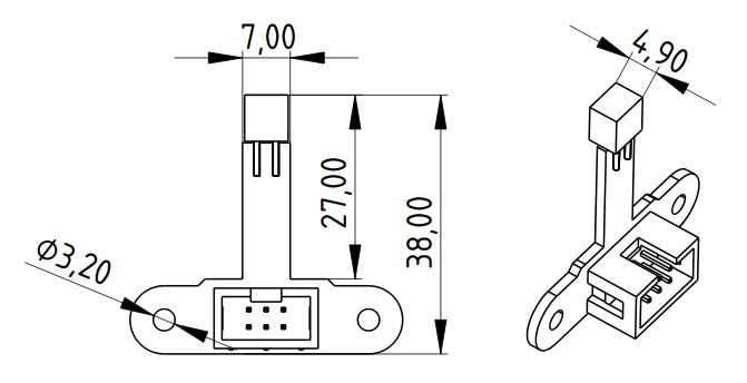 Dimensions du capteur infrarouge